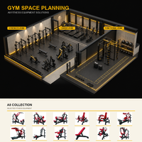 Solución Completa para Gimnasios LISGLO Iron Gym Project: Máquina Comercial de Entrenamiento de Fuerza con Carga de Discos y Equipo de Fitness con Pesas Libres