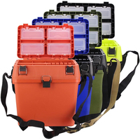 Boîtes de matériel de pêche étanches de grande capacité portables en gros pour la chaise de stockage de matériel de pêche en rivière, outil de stockage d'accessoires