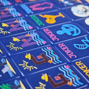 Jeu de Mahjong Créatif Thème <span class=keywords><strong>Plage</strong></span> d'Été Bleu Profond – Tuiles de Remplacement pour Soirées Mahjong - Product Image 6