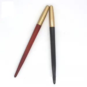 Creative Thin Pen Brass inlay wood work Wand Pens Chopsticks style fisher space Ebony streamline pen