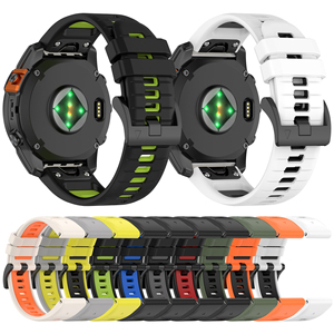 Bracelet bicolore en silicone gagnant-gagnant pour le remplacement du bracelet de la montre intelligente <span class=keywords><strong>Garmin</strong></span> Fenix <span class=keywords><strong>7</strong></span> Pro <span class=keywords><strong>Epix</strong></span> Pro et Fenix 7X - Product Image 2