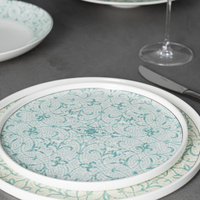 Assiettes vertes florales de 9 et 11 pouces en porcelaine fine pour la restauration (Horeca) – Vaisselle de petit-déjeuner et dîner pour restaurants et hôtels (vente en gros)