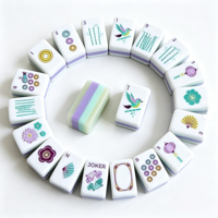 Ensemble de Mahjong Américain de Luxe Personnalisé Pliable Moderne 4 Couches en Acrylique Vert Nacré, Jeu de Casino Familial, Cadeau de Fêtes, En Stock