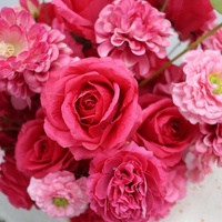 Bouquet de roses artificielles en soie rose vif 60/40/30CM, centre de table pour mariage, décoration d'allée