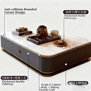 Mesa de Centro de Mármol de Lujo Ligero 2026 - Muebles Modernos Minimalistas de Alta Gama para Sala de Estar - Product Image 6