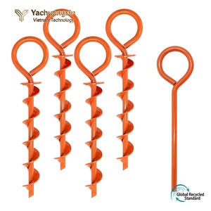 Piquets de tente spirale orange 13,5 pouces en métal, ancres de sol pour camping extérieur avec poignée à boucle - Product Image 6