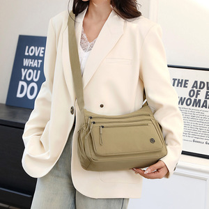 Women's Chest Bag Multiple Pockets Lightweight Nylon Shoulder Bag Everyday Use Fruit Green - Product Image 4