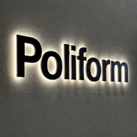 EZD Maßgefertigtes Schwarzes Metall Halo-Beleuchtetes Büro-Wandlogo Schild für Innen und Außen Firmen-Geschäftslogo Hintergrundbeleuchtete LED 3D-Buchstaben