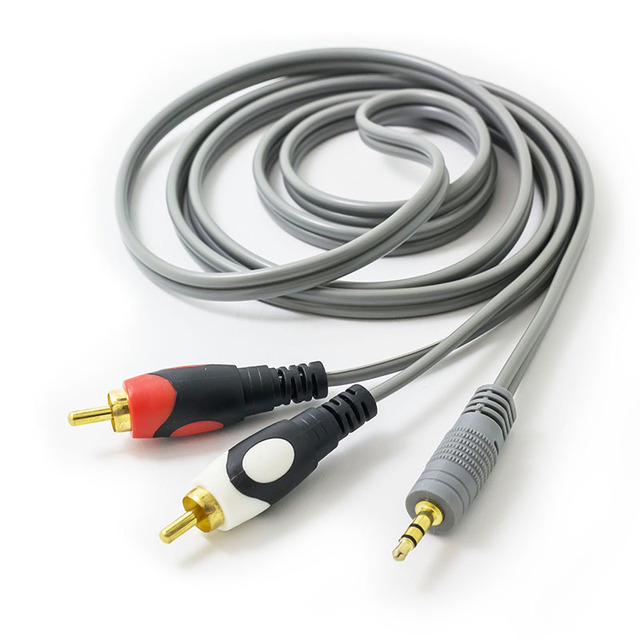 High Quality Audio Cable Stereo to 2RCA Cable Gray 1.5M Audio 3.5mm Jack to RCA Cable
