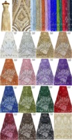 Dentelle en tulle vintage à motifs géométriques Paisley symétriques, ornée de strass, perles, sequins et perles lourdes pour robe de soirée sirène ou de mariée