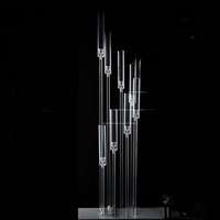 En gros Candelabres transparents en acrylique, Porte-bougies et Centres de table pour mariages et décoration, 5, 8 et 9 bras