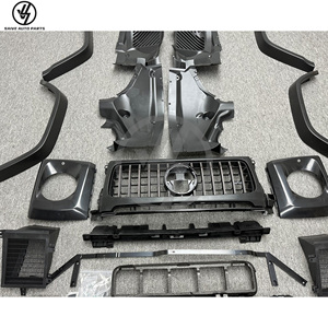 Kits de carrosserie en fibre de carbone sèche pour G-class W464, mise à niveau W465 G63 AMG G500 2019- – Pare-chocs avant/arrière en tissage sergé brillant - Product Image 6