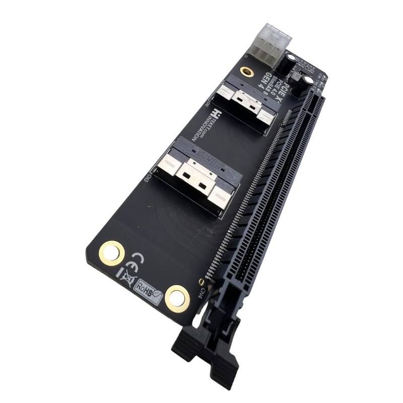 デュアルポート SFF-8654 SlimSAS 8i X2 - PCIe 4.0x16 スロット