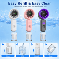 Ventilateur portable à brumisation rechargeable avec affichage numérique pour les voyages, ventilateur de pulvérisation d'eau pour l'extérieur, ventilateur de plage