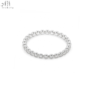 Anillo apilable de eternidad personalizado de alta calidad, anillo de oro blanco de 18 quilates con diamantes naturales para mujer, joyería fina para uso diario, venta al por mayor. - Product Image 1