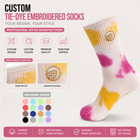 Chaussettes de sport unisexes en coton de haute qualité, personnalisées avec un motif tie-dye, style décontracté, possibilité de broder un logo OEM.