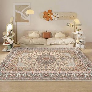 พรมลายเมดัลเลียนรูปทรงสี่เหลี่ยมผืนผ้า ลายแคชเมียร์เทียม นำเข้าจากต่างประเทศ ทนต่อคราบสกปรก เหมาะสำหรับห้องนั่งเล่น ตกแต่งบ้าน - Product Image 5