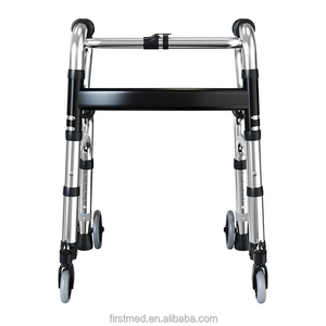 Andador con <span class=keywords><strong>Ruedas</strong></span> Plegable de Aluminio de 4 <span class=keywords><strong>Ruedas</strong></span>, Asiento con Altura Ajustable, Asiento Abatible, Frenos de <span class=keywords><strong>Mano</strong></span>, Certificado CE para Personas Mayores - Product Image 2