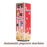 Automatique Pop Corn Caramel Snack Carro de venta de palomitas rojas para máquina de monedas de negocios QDMECH