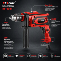 Perceuse à percussion électrique 650W KF-ID21, perceuse à percussion filaire, 3000 tr/min, vitesse variable, pour béton, acier, bois