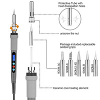 Kit de fer à souder numérique avec contrôle de la température, écran LCD, chaleur réglable pour la réparation électronique et les outils de soudage DIY