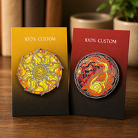 Pin Badge Enamel Keras Kustom Grosir untuk Bros Koleksi Logam Kaca Patri Mosaik Naga Api Emas/Perak
