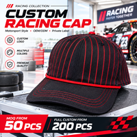 Casquette de baseball personnalisée à rayures fines avec logo, faible MOQ, visière incurvée, marque privée pour les marques de culture automobile