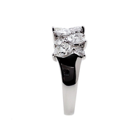 Anillo de Lujo con Diamantes Cultivados en Laboratorio, Corte Pera y Redondo, con Iniciales, en Platino y Oro Blanco de 18K, Anillo de Boda para Mujer, Personalizable