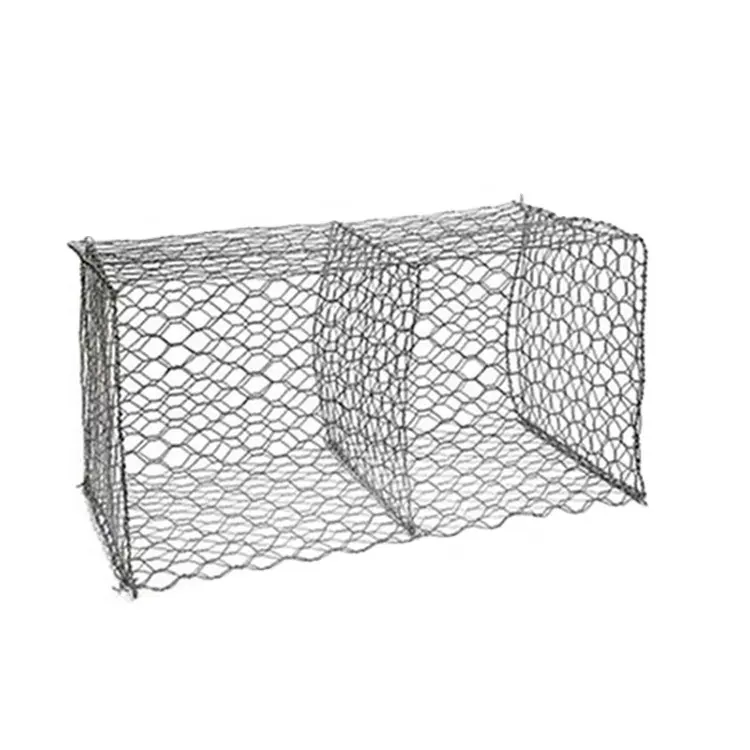 2m x 1m x 1m PVC Coated Galfan Galvanized Hexagonal Woven Plastic Curved Gabion Wire Mesh Iron Wire Mesh Sea Wall Gabion