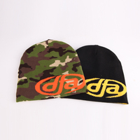Chapeau d'hiver tricoté de haute qualité avec logo jacquard personnalisé, motif camouflage, chaud, unisexe, streetwear, style Y2K, bonnet skull