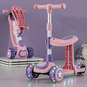 Trottinette pliable en acier pour enfants Istaride, trois roues en caoutchouc PU, trottinette en aluminium légère, état neuf, pour utilisation en extérieur - Product Image 4