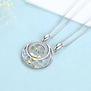 Venta <span class=keywords><strong>al</strong></span> por mayor colgante de plata 925 te amo <span class=keywords><strong>sol</strong></span> Luna Collar para los amantes - Product Image 2