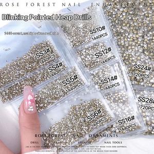 1440個のマルチサイズチェコクリスタルラインストーン、輝くシルバー/ゴールドトーンのミックスジェムストーン、ネイルデコレーション、ファッション装飾用 - Product Image 4