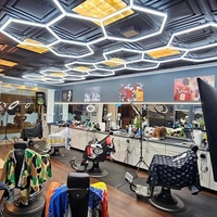 Lumière de plafond hexagonale LED pour garage, salon de coiffure, barbier, durable, moderne, emballage en boîte, utilisation en intérieur