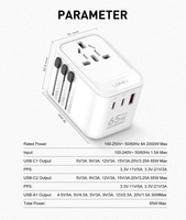 LDNIO Z6 Teknologi Baru GaN 65W PD Pengisi Daya Super Cepat PPS Output Tipe C Charger Dinding Adaptor Perjalanan Universal