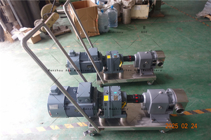 Bomba de tornillo de engranaje de temperatura de alta presión helicoidal de grado alimenticio sanitario Tri-Lobe doble Ace con chaqueta de calor y motor eléctrico - Product Image 2