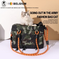 Sac de transport pliable pour animaux de compagnie avec fermeture éclair double face, approuvé par les compagnies aériennes, en coton, lin, cuir et tissu Oxford