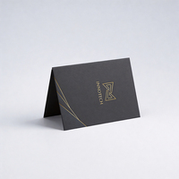 Carpeta de Negocios Personalizada con Estampado Dorado, Carpeta de Oficina Negra Plegable, Fábrica Original
