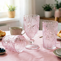 Gobelet à vin rétro européen vintage en verre épais, gobelet à cocktail pour vin rouge
