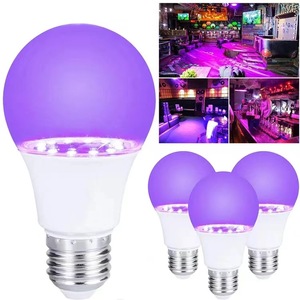 <span class=keywords><strong>Bombilla</strong></span> LED <span class=keywords><strong>UV</strong></span> Púrpura E27, 85-265V de Amplio Voltaje, Luz <span class=keywords><strong>UV</strong></span> de Plástico-Aluminio de 60mm para Fiestas, Casas Encantadas, Decoración Fluorescente - Product Image 1