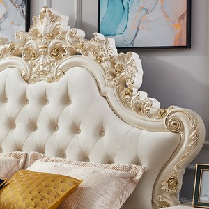 Set Camera da Letto di Lusso Design Europeo Letto Matrimoniale King Size in Pelle 1.8 M Arredamento Moderno di Lusso - Product Image 5