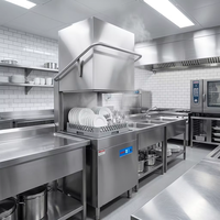 Lave-vaisselle professionnel à capot, machine à laver la vaisselle automatique pour restaurant, lave-vaisselle pour assiettes et verrerie