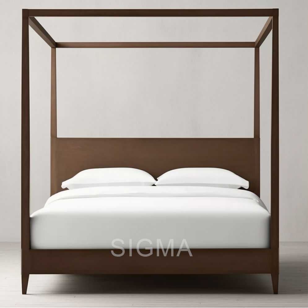 High-end home Indoor furniture set luxury comfortable Handcrafted wooden frame beds canopy bed