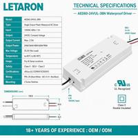 Alimentation LED pour éclairage de miroir de salle de bain, format compact et fin, homologuée UL, 24-90W, 12/24VDC, tension constante, driver LED