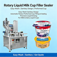 Machine de remplissage et de scellage automatique rotative pour gobelets préformés, conception sanitaire facile à nettoyer, pour lait liquide