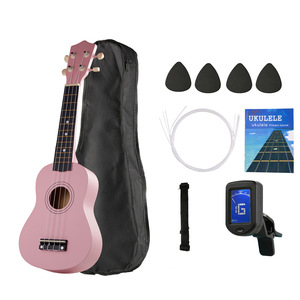 Acoustic Guitar Beginners Four <b>String</b> Hawaiian Wooden Portable Matte Finish Basswood Fretboard 21/23 Inch Lightweight Unisex - Product Image 2