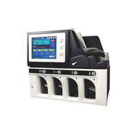 Machine de tri de devises mondiales à 4 compartiments, trieuse de billets multi-devises, machine de tri de billets à 4 compartiments, machine de comptage d'argent