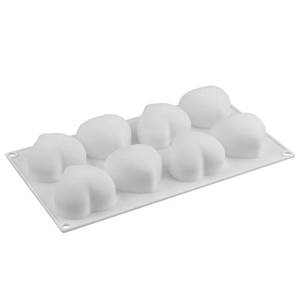 MUYULINS Molde de silicona para mousse de boda con forma de corazón de 8 cavidades, molde para hornear pasteles - Product Image 5