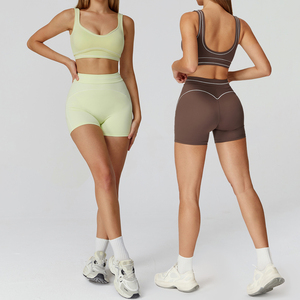XW-TZ7028 haute qualité <span class=keywords><strong>Yoga</strong></span> confortable sport soutien-gorge taille haute sans couture Shorts respirant séchage rapide deux pièces ensemble de gymnastique femmes - Product Image 1
