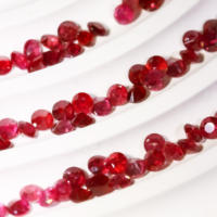 Datian pierre rubis naturelle de qualité basique 1.5mm coupe économique pour la fabrication de bijoux à bricoler soi-même pratique l'expérimentation pierre précieuse rouge
